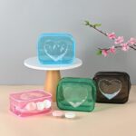Custom PVC Clear Heart Sequin Toiletry Bag - 1