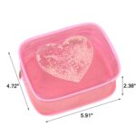 Custom PVC Clear Heart Sequin Toiletry Bag - 2