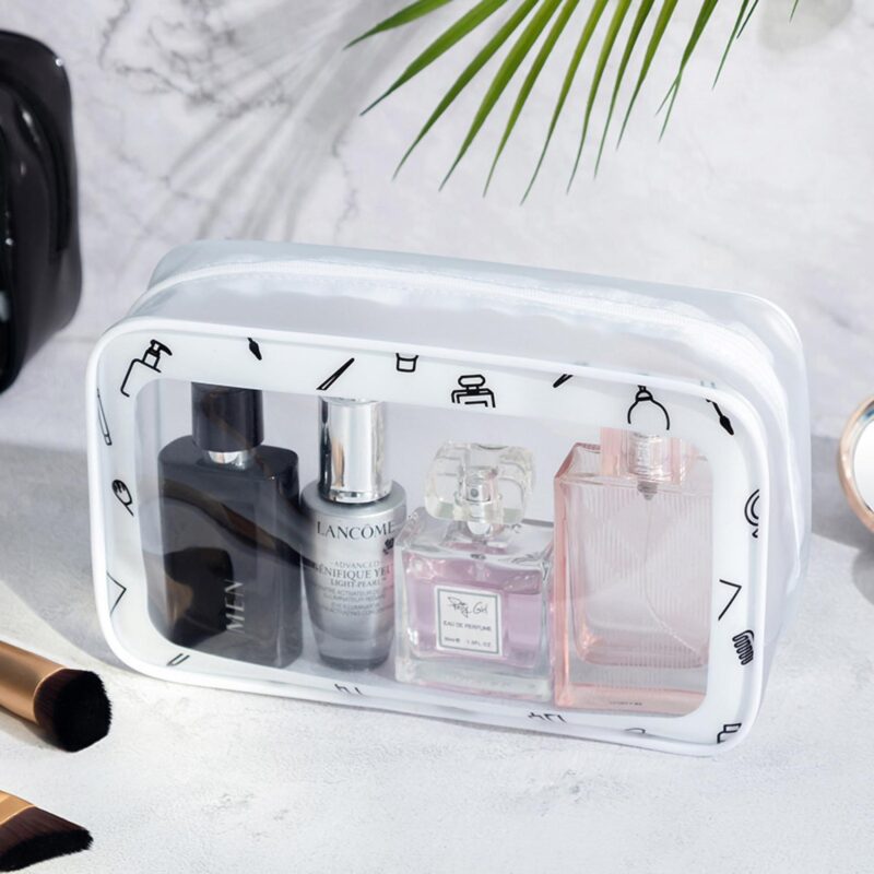 Custom PVC Double Zippered Toiletry Bag Makeup Bag Handle Bag - 2