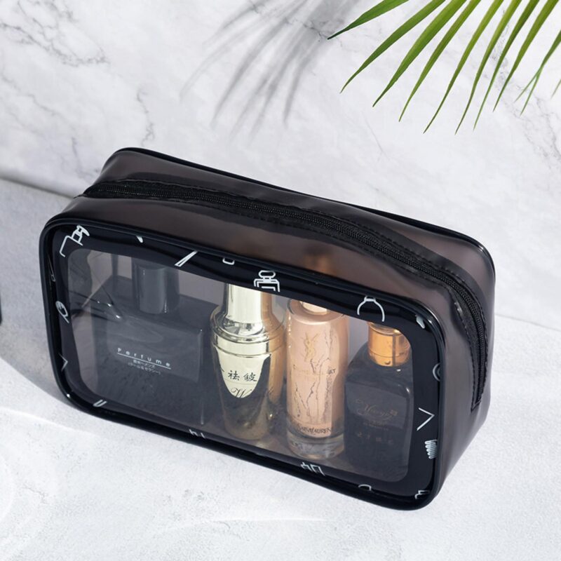 Custom PVC Double Zippered Toiletry Bag Makeup Bag Handle Bag - 3