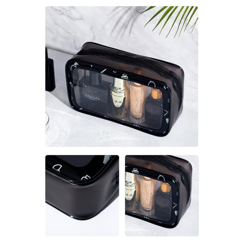 Custom PVC Double Zippered Toiletry Bag Makeup Bag Handle Bag - 5