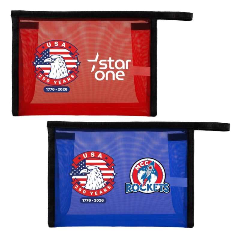 Custom Patriotic Mesh Toiletry Bag