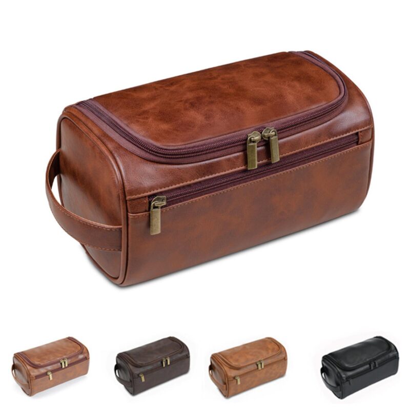 Custom Personalized Leather Toiletry Bag - 1