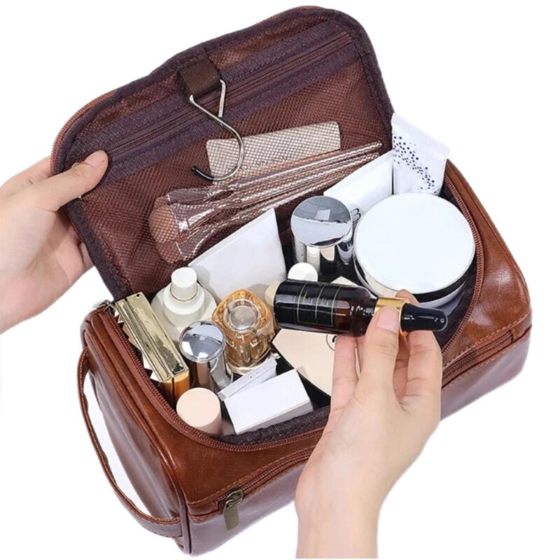 Custom Personalized Leather Toiletry Bag - 5