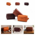 Custom Personalized Vegan Leather Dopp Kit Travel Toiletry Bag