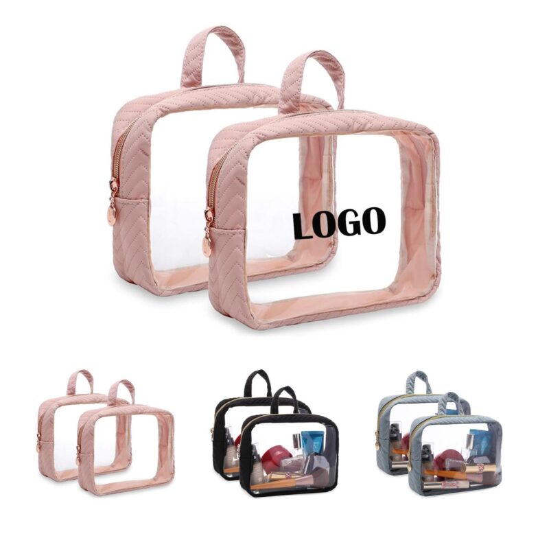 Custom Plastic Toiletry Bag With Handle Strap