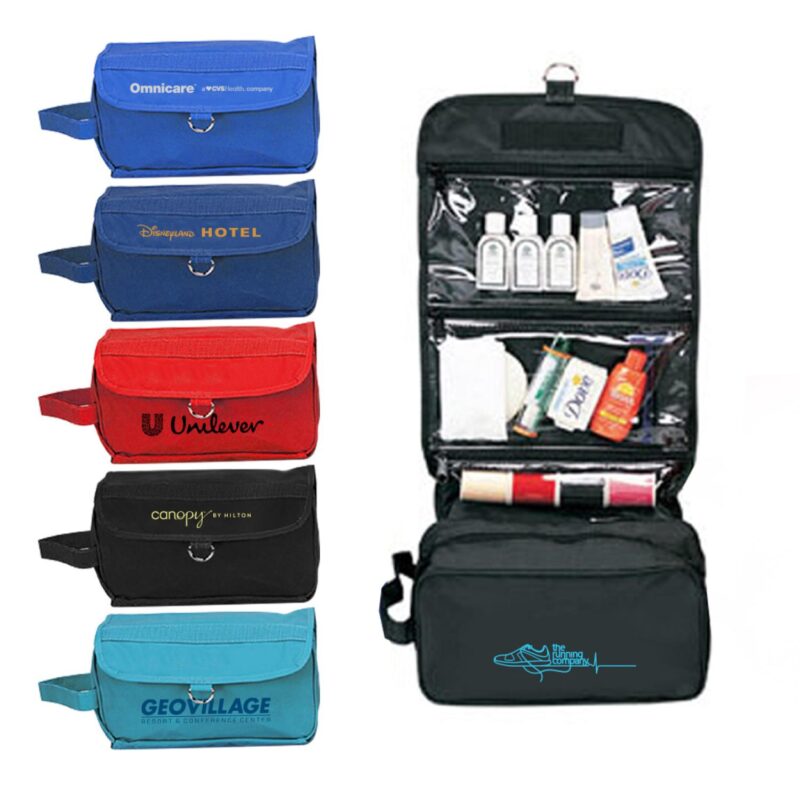 Custom Poly Backing Hanging Toiletry Bag