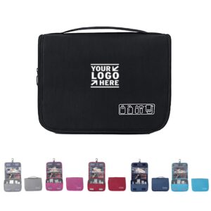 Custom Polyester Fabric Travel Hanging Toiletry Bag
