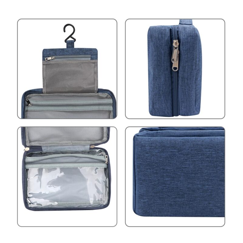 Custom Polyester Portable Travel Hanging Toiletry Bag W/ Zipper - 3