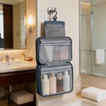 Custom Polyester Portable Travel Hanging Toiletry Bag W/ Zipper - 4