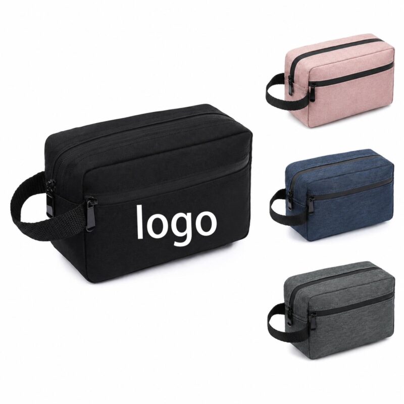 Custom Portable Double-Layer Hanging Toiletry Bag With Customizable Logo