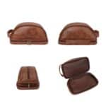 Custom Portable Personalized Leather Travel Toiletry Bag - 1