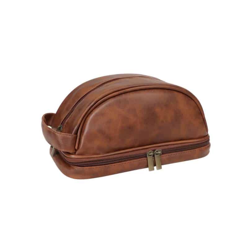 Custom Portable Personalized Leather Travel Toiletry Bag - 4