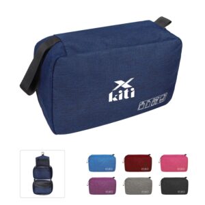 Custom Portable Travel Cosmetic Toiletry Bag W/ Hanging Hook
