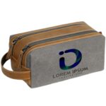 Custom Portable Waterproof Canvas Toiletry Bag with Expansion - 2