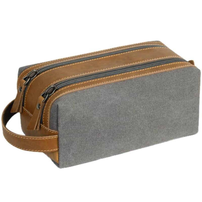 Custom Portable Waterproof Canvas Toiletry Bag with Expansion - 3