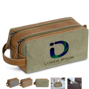 Custom Portable Waterproof Canvas Toiletry Bag with Expansion