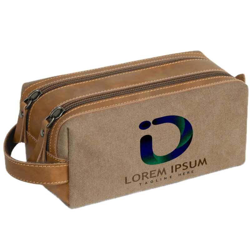 Custom Portable Waterproof Canvas Toiletry Bag with Expansion - 4