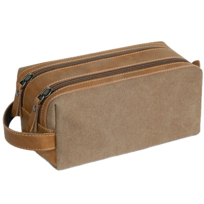Custom Portable Waterproof Canvas Toiletry Bag with Expansion - 5