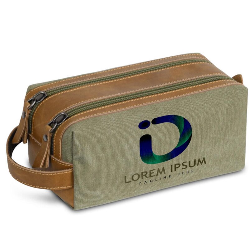 Custom Portable Waterproof Canvas Toiletry Bag with Expansion - 6