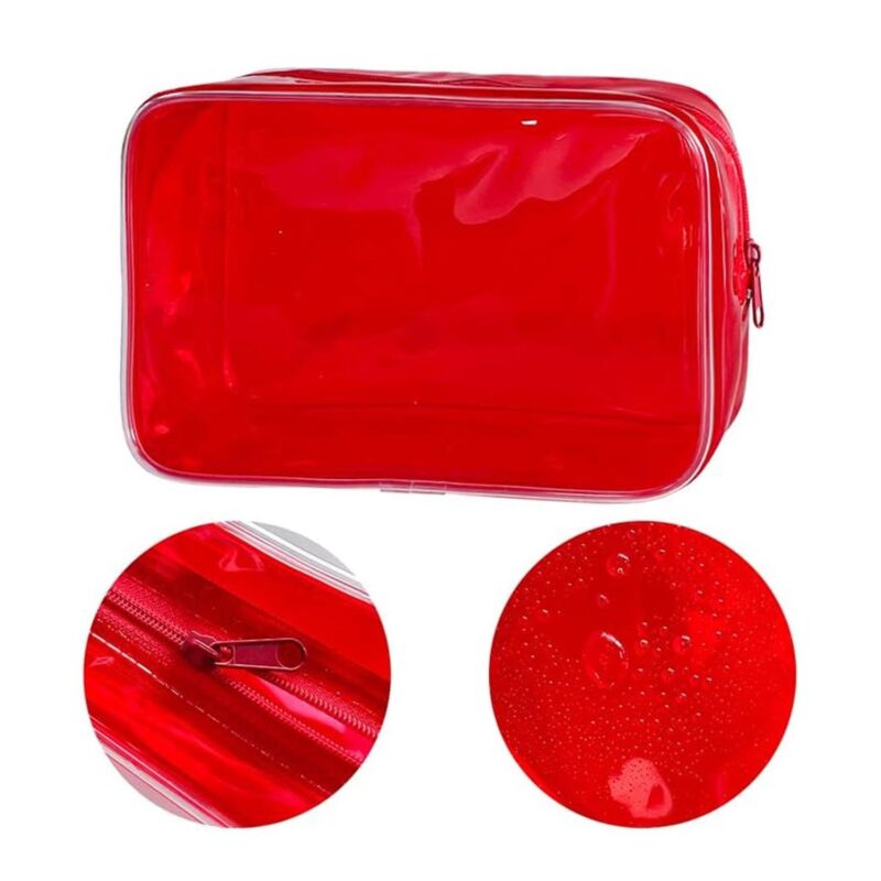 Custom Portable Waterproof Transparent Solid-Colour PVC Multi-Functional Toiletry Bag - 1