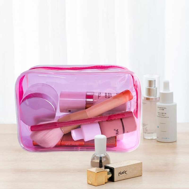 Custom Portable Waterproof Transparent Solid-Colour PVC Multi-Functional Toiletry Bag - 2