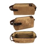 Custom Portable Waxed Canvas Travel Toiletry Bag W/ Handle - 2