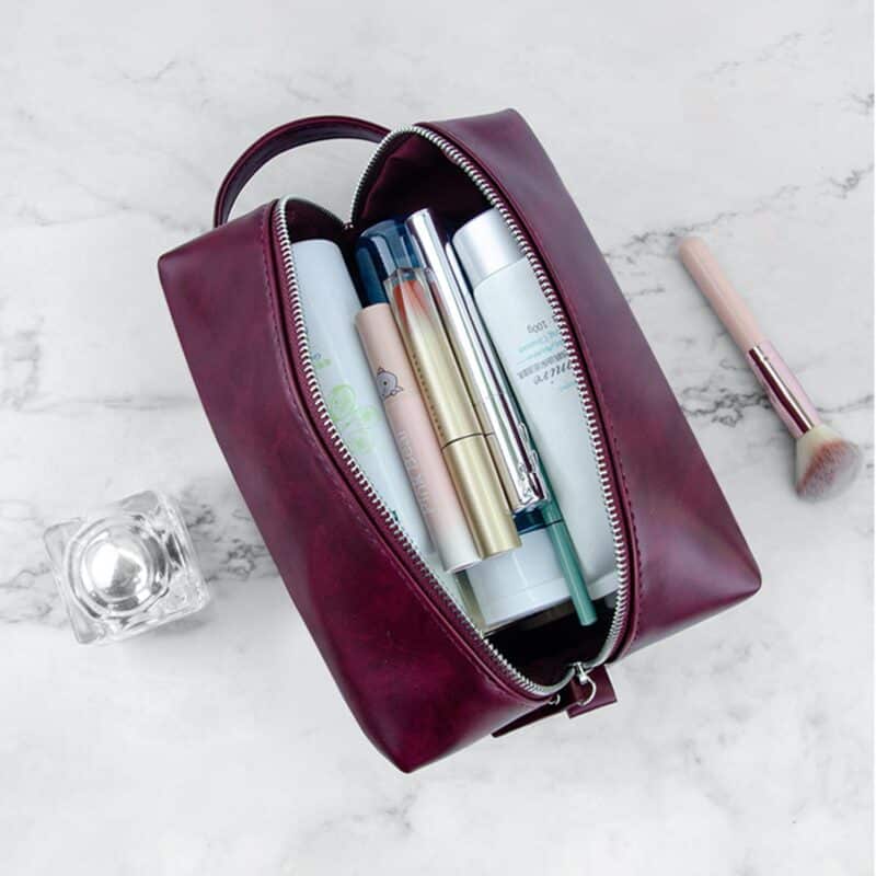 Custom Premium Leather Dopp Kit Toiletry Bag - 6