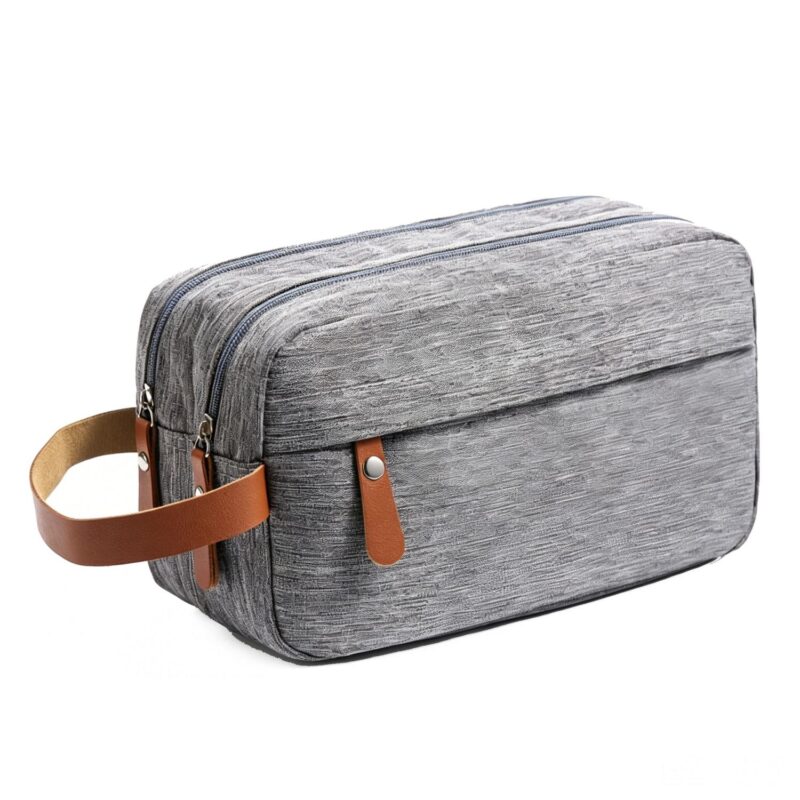 Custom Premium Portable Travel Heathered Toiletry Bag with Multiple Pockets - 2
