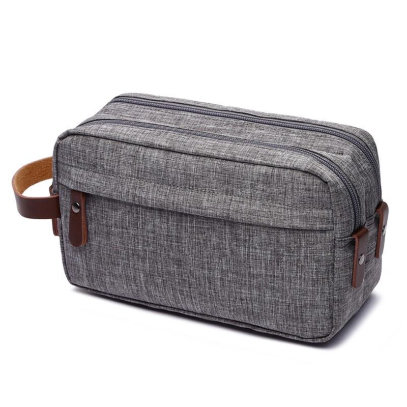 Custom Premium Waterproof Cationic Dual-Zipper Dopp Kit Toiletry Travel Bag - 1