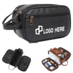 Custom Pu Leather 3-Layers Toiletry Bag