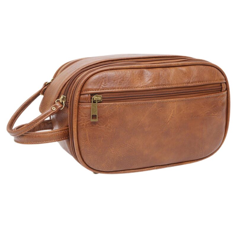 Custom Pu Leather 3-Layers Toiletry Bag - 3