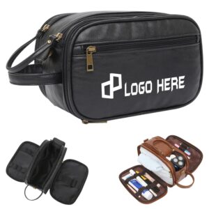 Custom Pu Leather 3-Layers Toiletry Bag