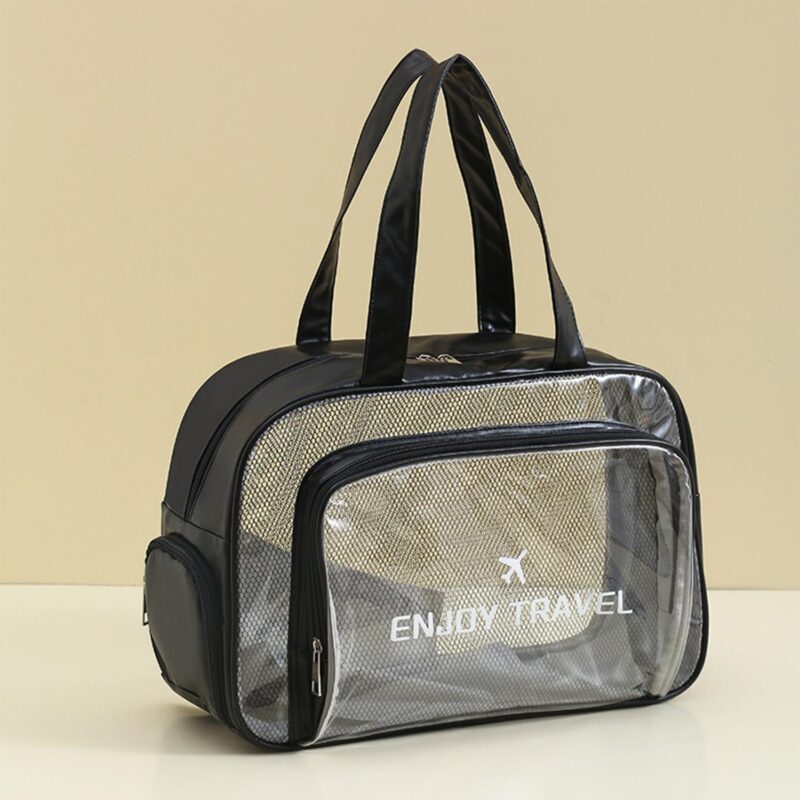 Custom Pvc Clear Seaside Toiletry Bag With Shoe Compartment - 1