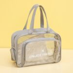 Custom Pvc Clear Seaside Toiletry Bag With Shoe Compartment - 2
