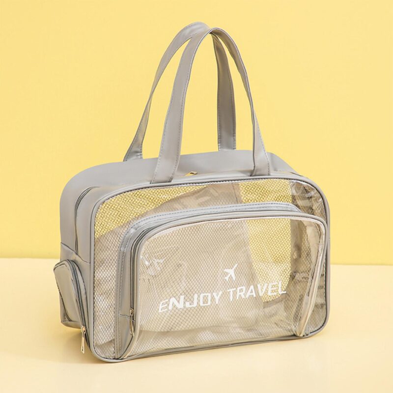 Custom Pvc Clear Seaside Toiletry Bag With Shoe Compartment - 2