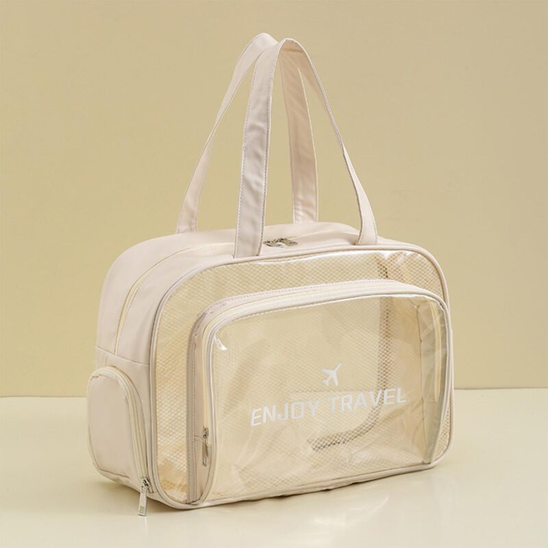 Custom Pvc Clear Seaside Toiletry Bag With Shoe Compartment - 3
