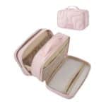 Custom Quilted Polyester Travel Toiletry Bag With Wet Dry Compartments - 3