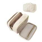Custom Quilted Polyester Travel Toiletry Bag With Wet Dry Compartments - 5