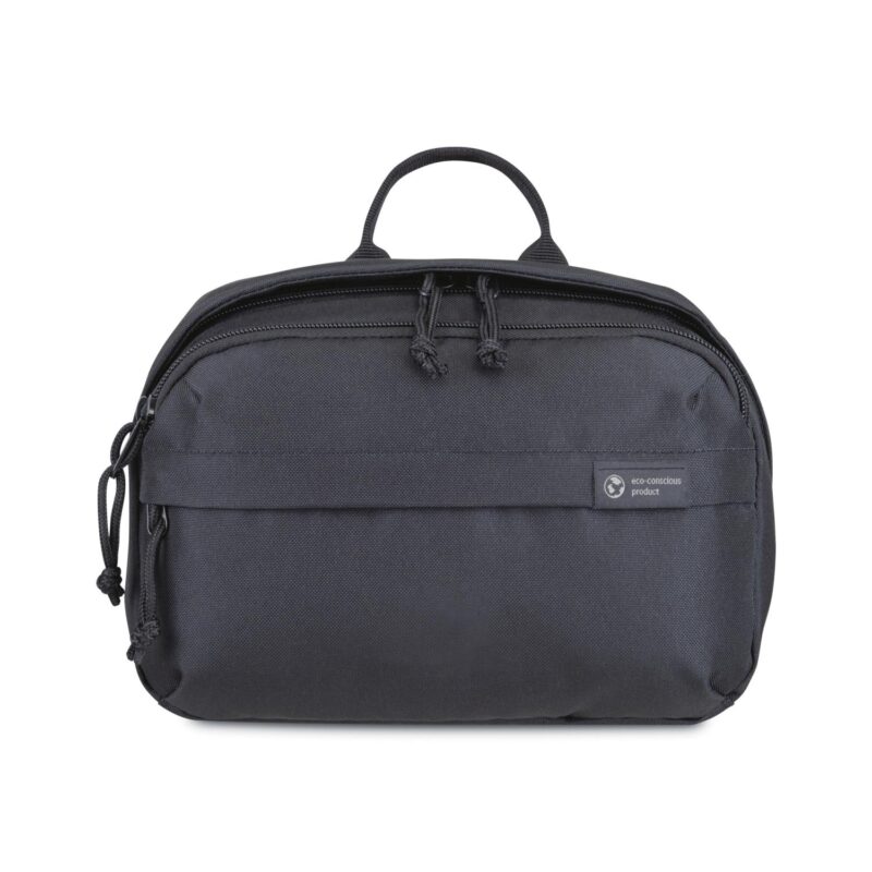 Custom Renew Recycled rPET Toiletry Bag - AWARE - Black - 1