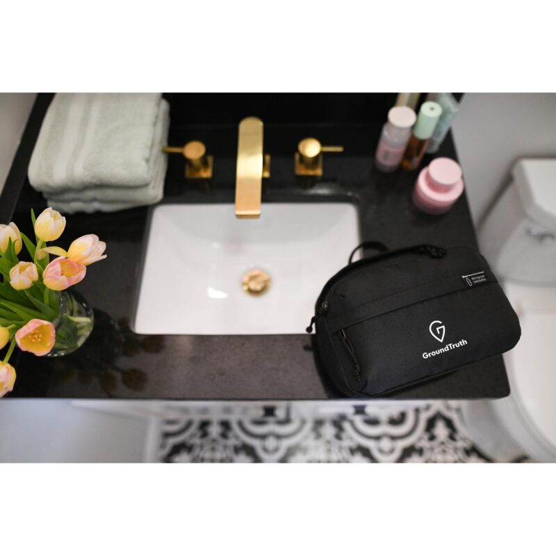 Custom Renew Recycled rPET Toiletry Bag - AWARE - Black - 7