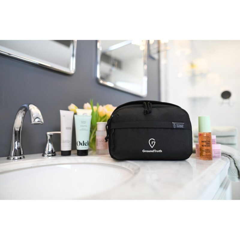 Custom Renew Recycled rPET Toiletry Bag - AWARE - Black - 8