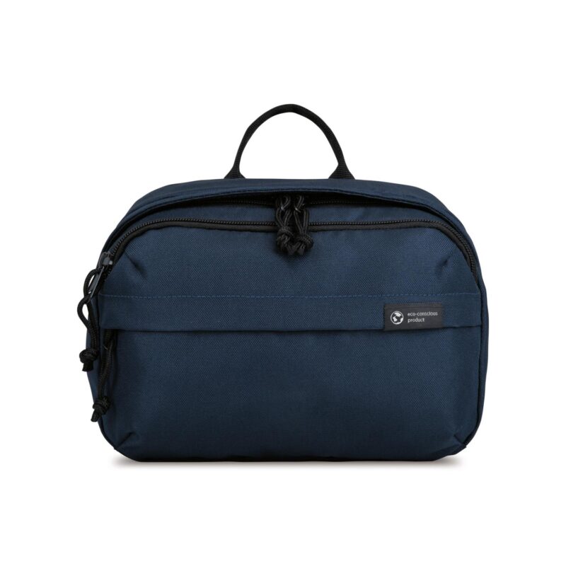 Custom Renew Recycled rPET Toiletry Bag - AWARE - Navy - 1