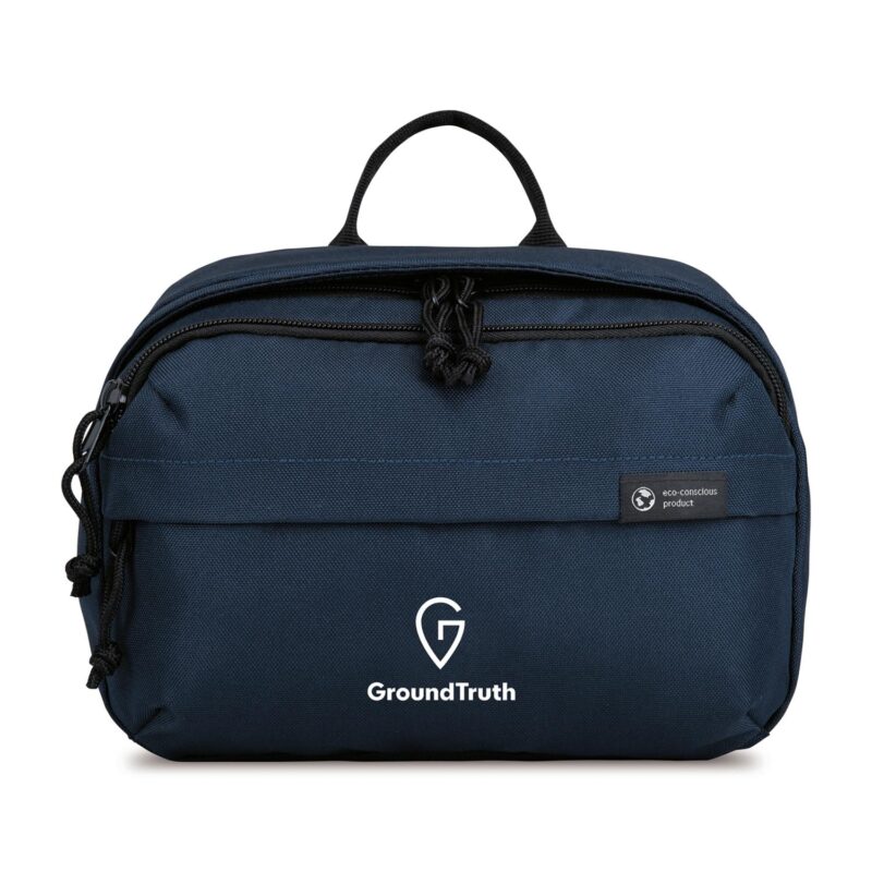 Custom Renew Recycled rPET Toiletry Bag - AWARE - Navy