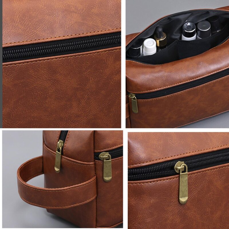 Custom Retro PU Toiletry Bag - 6