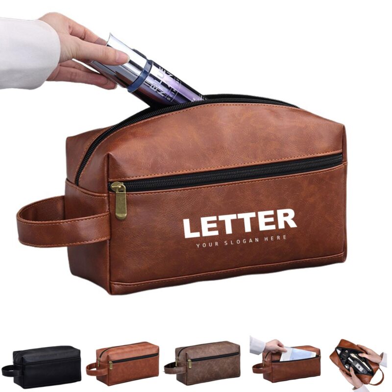 Custom Retro PU Toiletry Bag