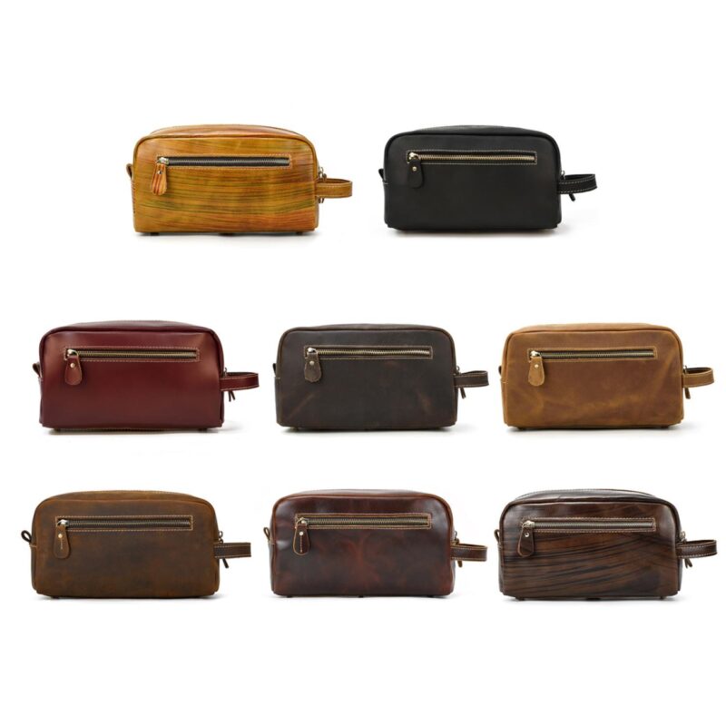 Custom Retro Pu Leather Toiletry Bag - 1