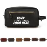Custom Retro Pu Leather Toiletry Bag