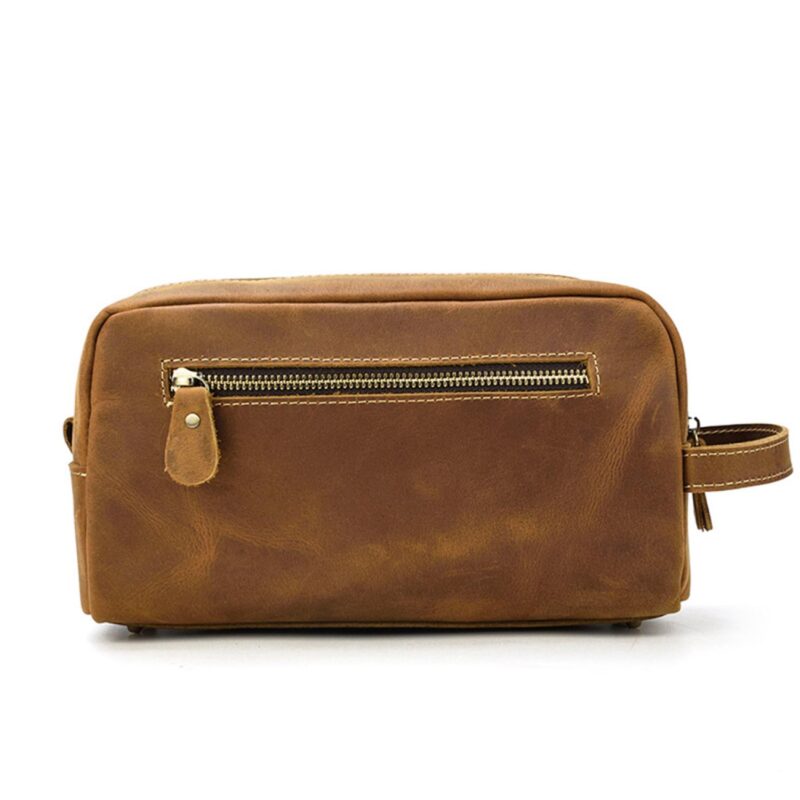 Custom Retro Pu Leather Toiletry Bag - 4
