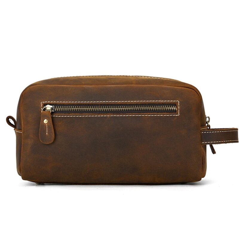 Custom Retro Pu Leather Toiletry Bag - 5